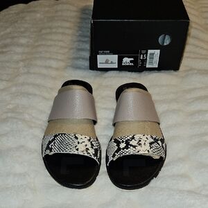 Sorel Black and Cream Sandals for Everyday Comfort